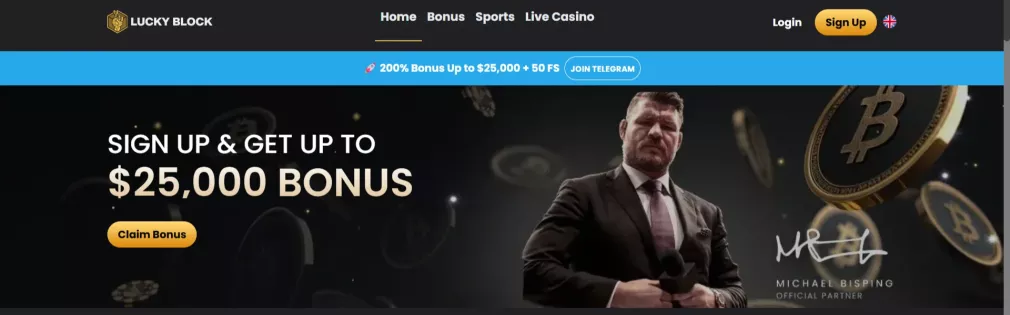 Lucky block Casino Bonus 200% bis zu €25.000 plus Freispiele